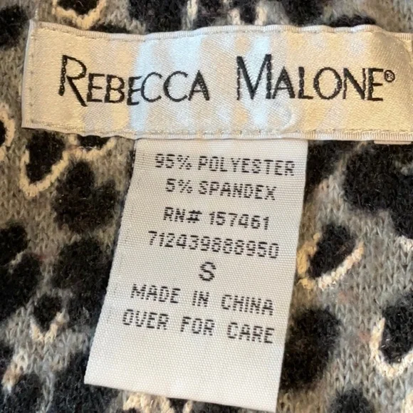 Rebecca Malone Black and Gray Leopard Print Sweater - Picture 6 of 7
